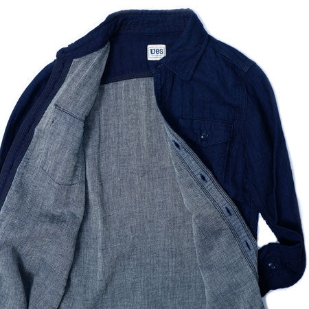 Herringbone Double Gauze Shirt Indigo