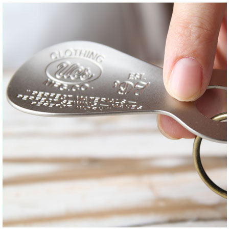 Brass shoehorn keychain