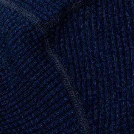 BIG WAFFLE Henley Neck T-shirt Indigo