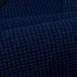 BIG WAFFLE Henley Neck T-shirt Indigo