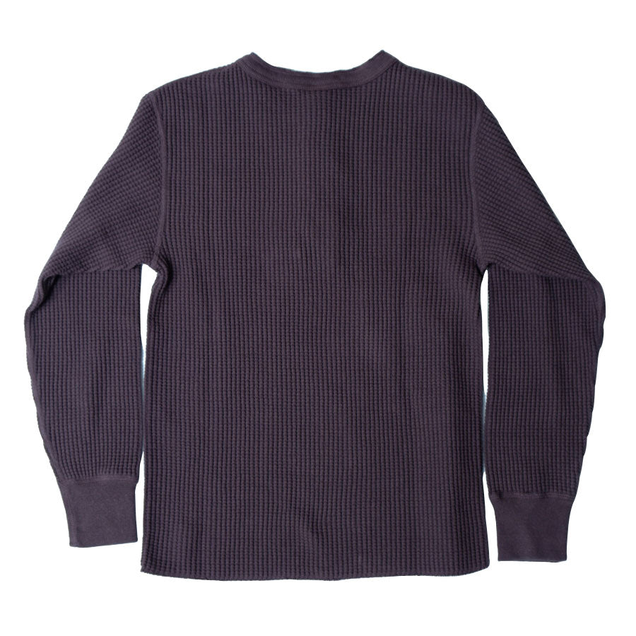 BIG WAFFLE Henley Neck T-shirt