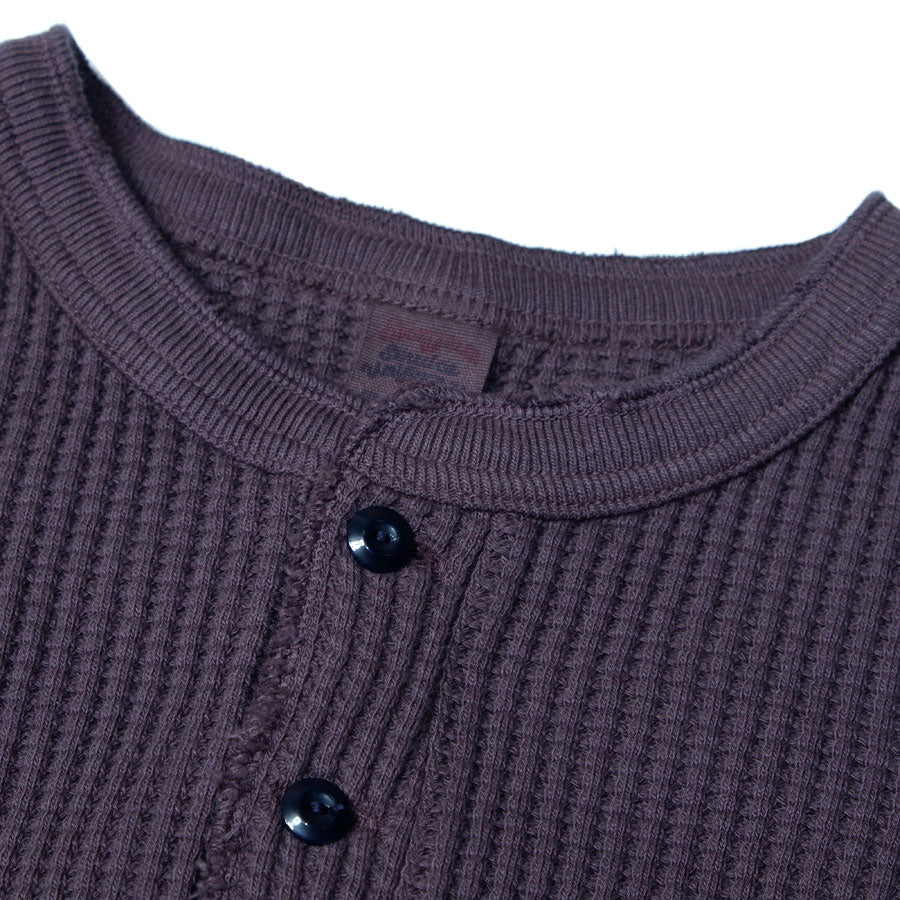 BIG WAFFLE Henley Neck T-shirt