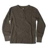 BIG WAFFLE Henley Neck T-shirt