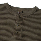 BIG WAFFLE Henley Neck T-shirt