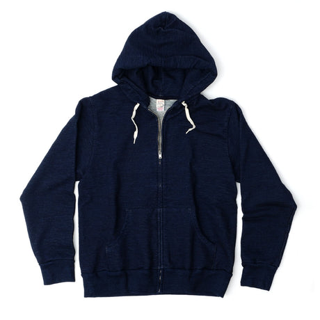 YARN-DYED Indigo Zip Hoodie