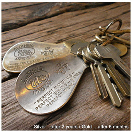 Brass shoehorn keychain