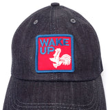 Denim Cap WAKE UP RED